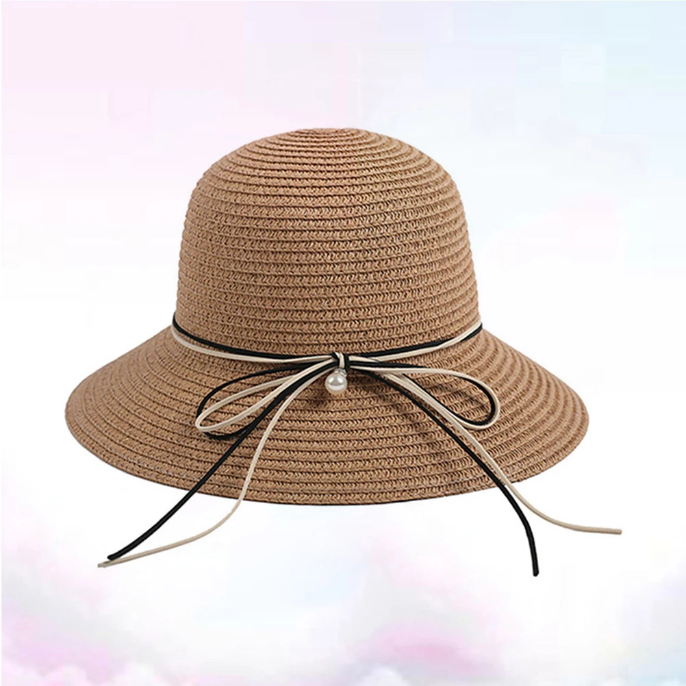 

1 Pcs Stylish Wide Brim Straw Sun Hat for Adults Comfortable UV Protection Cap Ideal for Outdoor Beach Vacation
