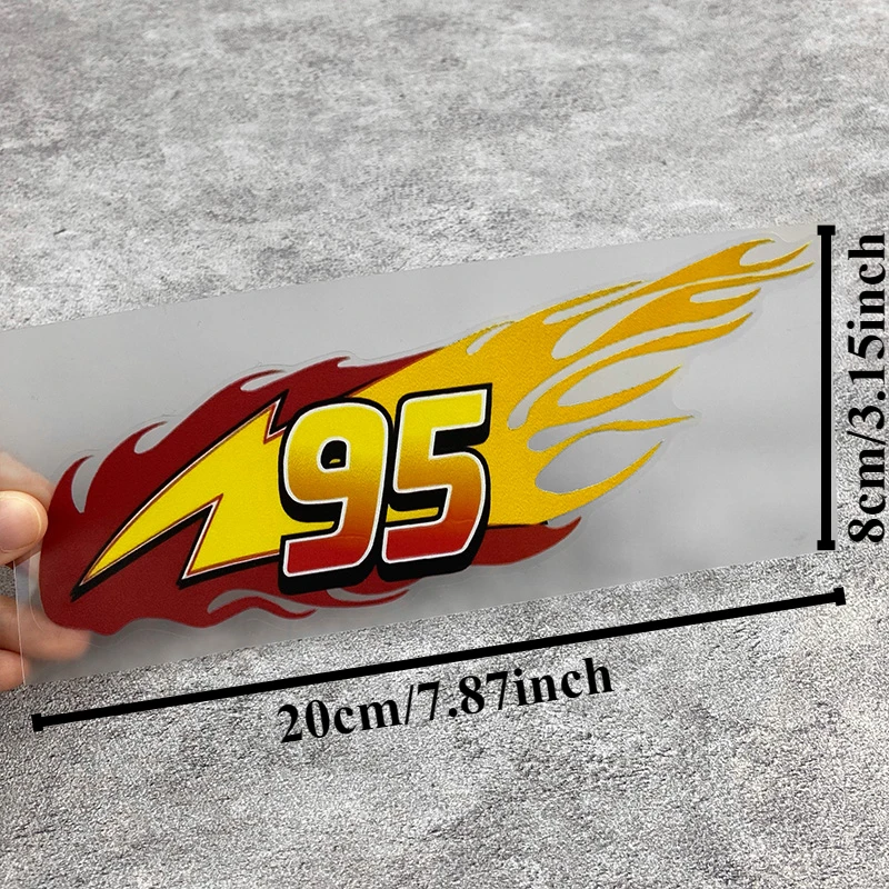 1PC/2PCS Flame Number 95 Motorcycle Stickers Sunscreen DIY Motorbike Fuel Tank Vinyl Decals Electric Scooter Durable Decoration image 3