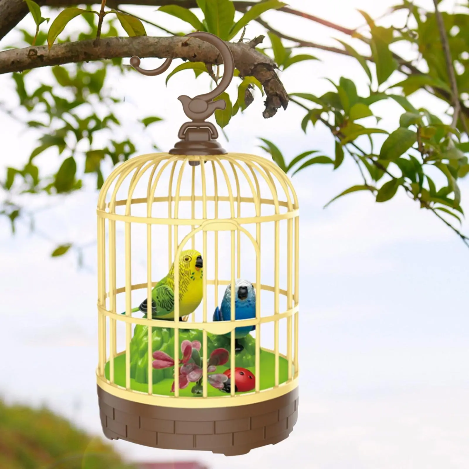 Singing&Chirping Bird In Cage Realistic Sounds&MovementsSinging Chirping Bird Toy In Cage Realistic Sounds Movements Activated