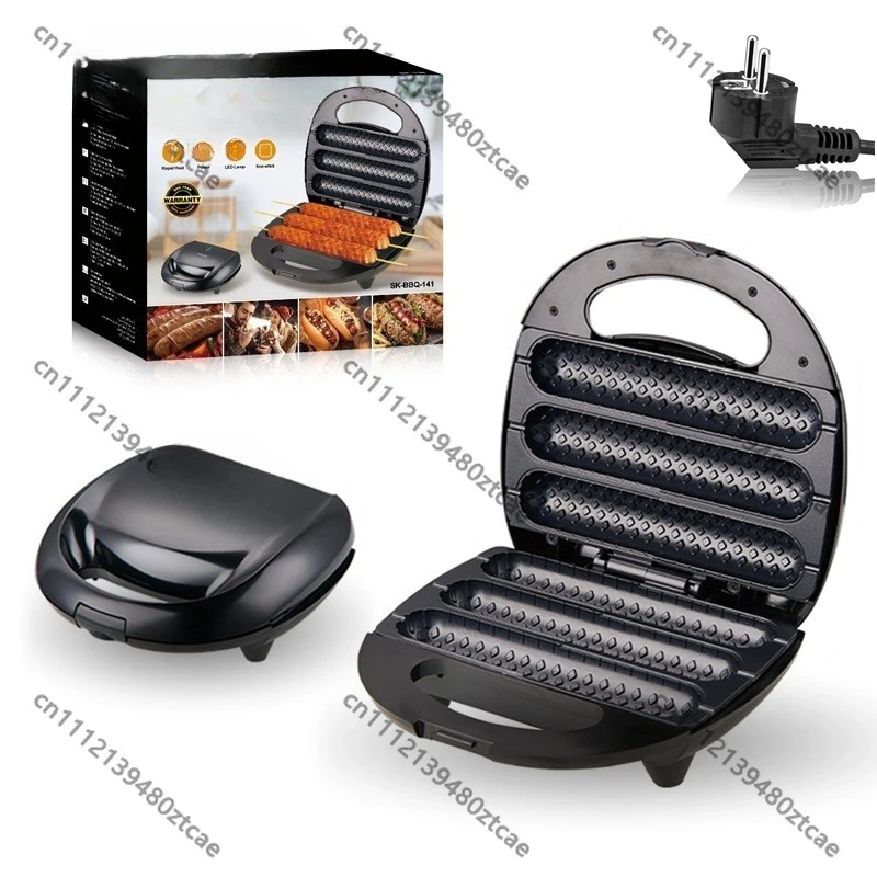 800W Electric Crispy Corn Dog Maker Double Sided Non-Stick Baking Grill, Sausage Waffle Breakfast Kitchen Appliance