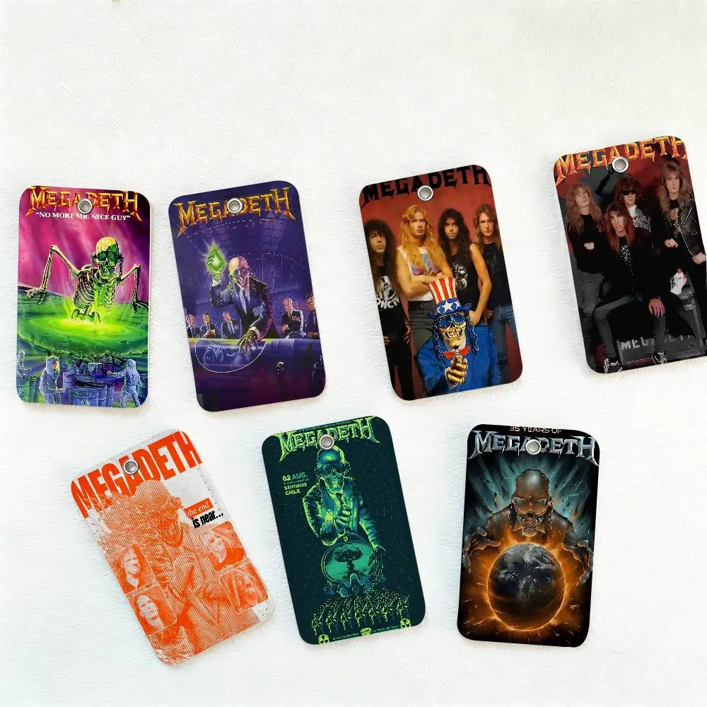 Megadeth Heavy Metal Band Style PU Access Card Holder with Keychain - Executive Protection for Bank card,Subway, Bus Card case