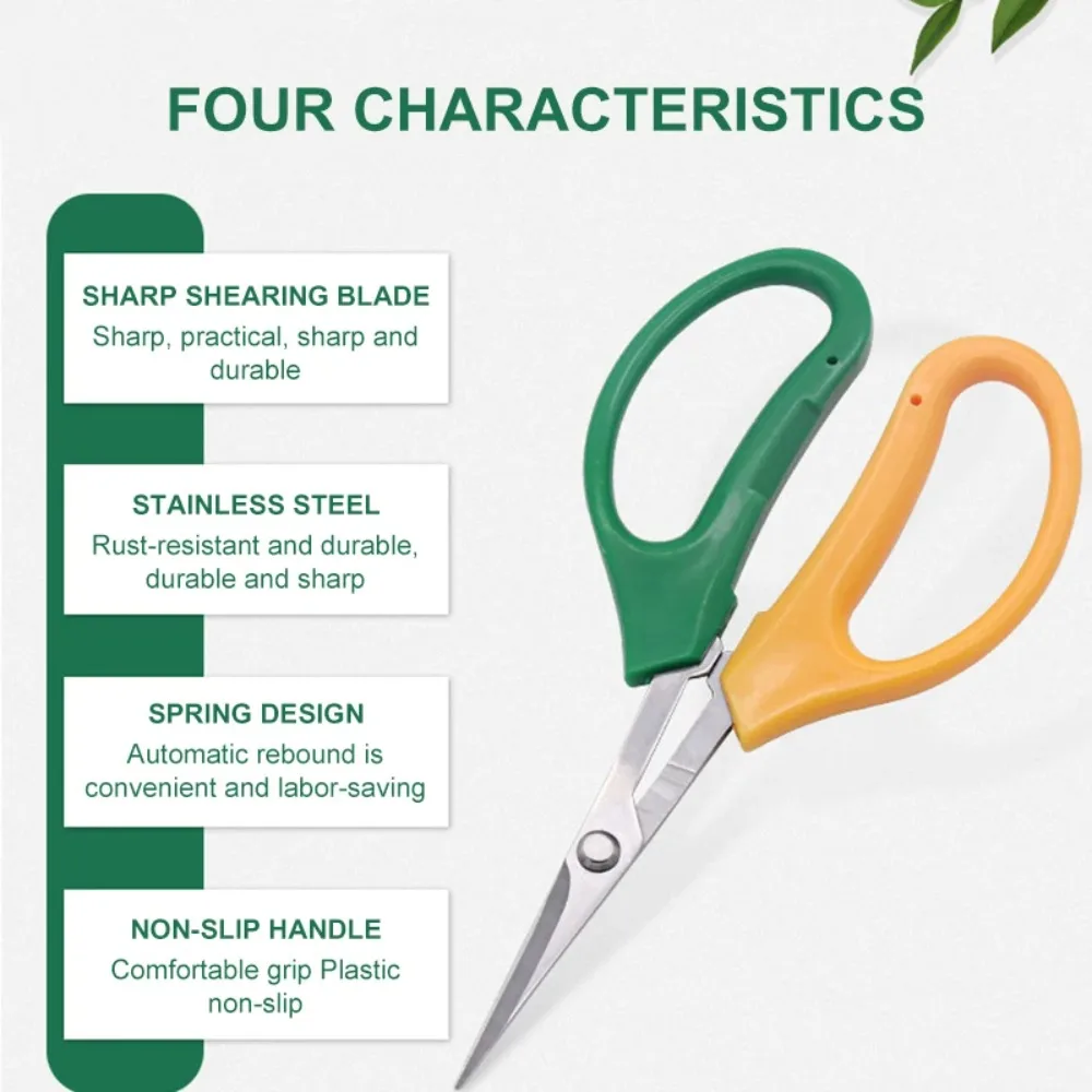 مقص حديقة متعدد الوظائف، مقصات تقليم الفاكهة والعنب القوية مع مقابض ناعمة وشفرات منحنية #6