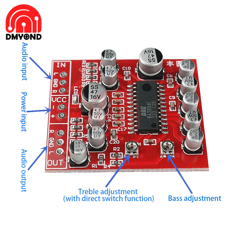 BA3884F Tone Board preamplificatore BBE Sound Effect Exciter modulo fai da te per migliorare la chiarezza alti e chiarezza della frequenza dei bassi