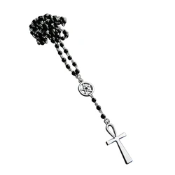 Y2K Accessories Fashion Cross Five-pointed Star Pendant Necklace Egirl Sweet Cool Bead Clavicle Chain Aesthetic Jewelry