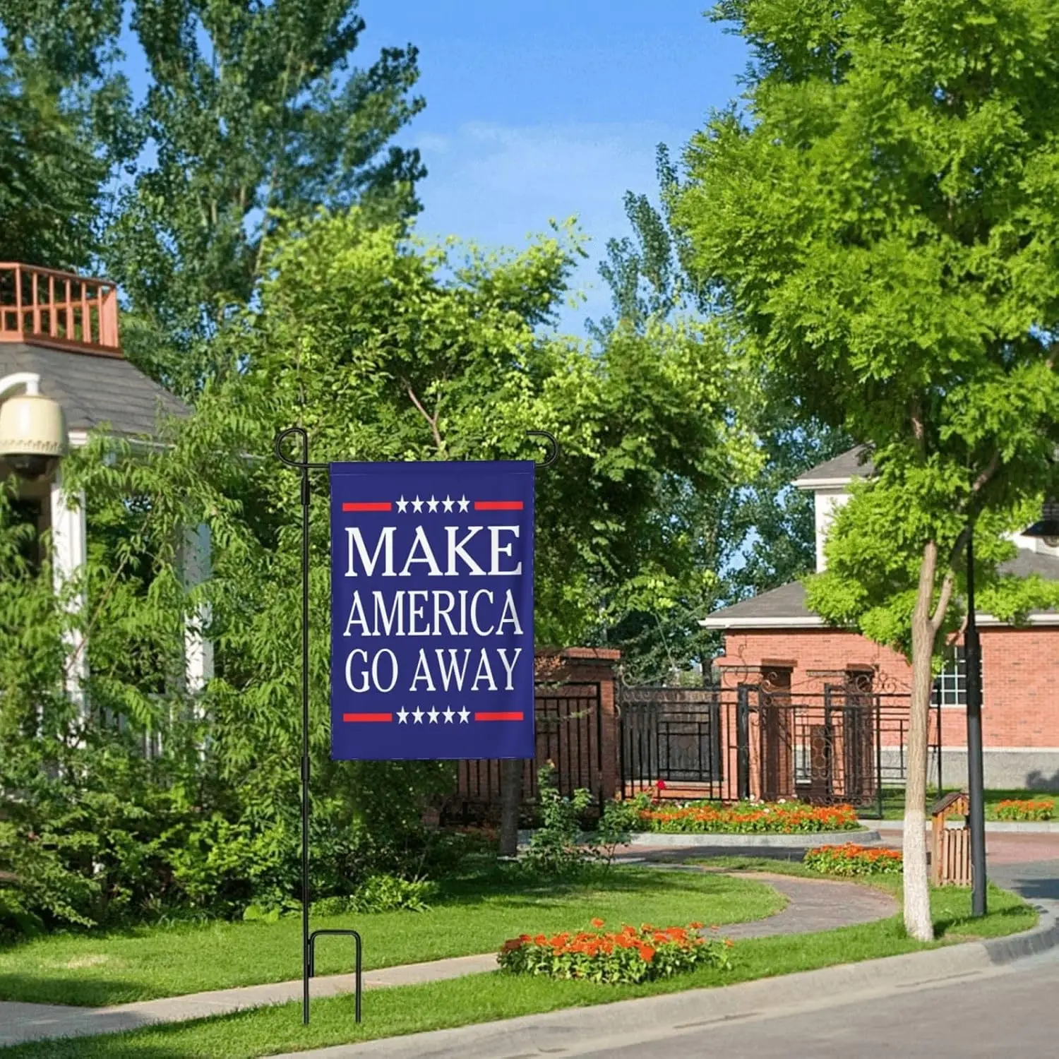 Make America Go Away أعلام للخارج، ديكور الفناء، علم الحديقة مزدوج الجوانب MME