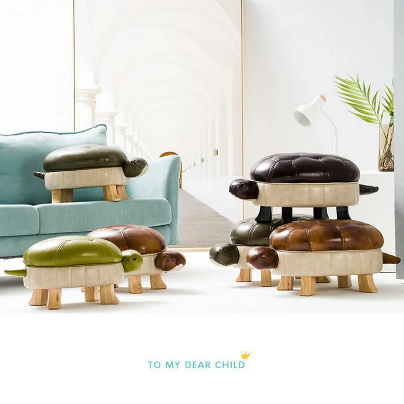 Changing Shoe Stool Home Door Creative Cartoon Animal Stool Low Stool Storage Small Turtle Sofa Stool Small Footstool 2024