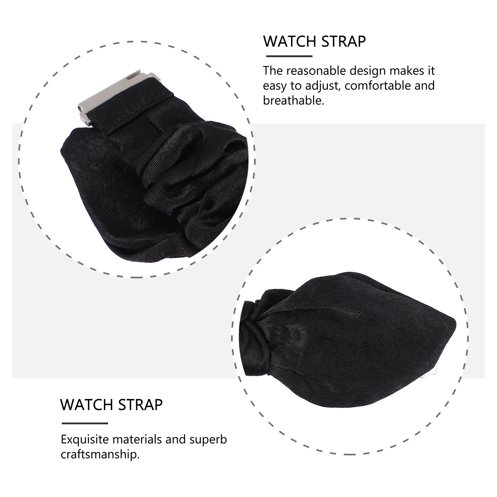 

1Pcs Scrunchie Watch Band Premium Polyester Stretchy Bowknot Design Adjustable Comfortable Lightweight Washable Women Elegant