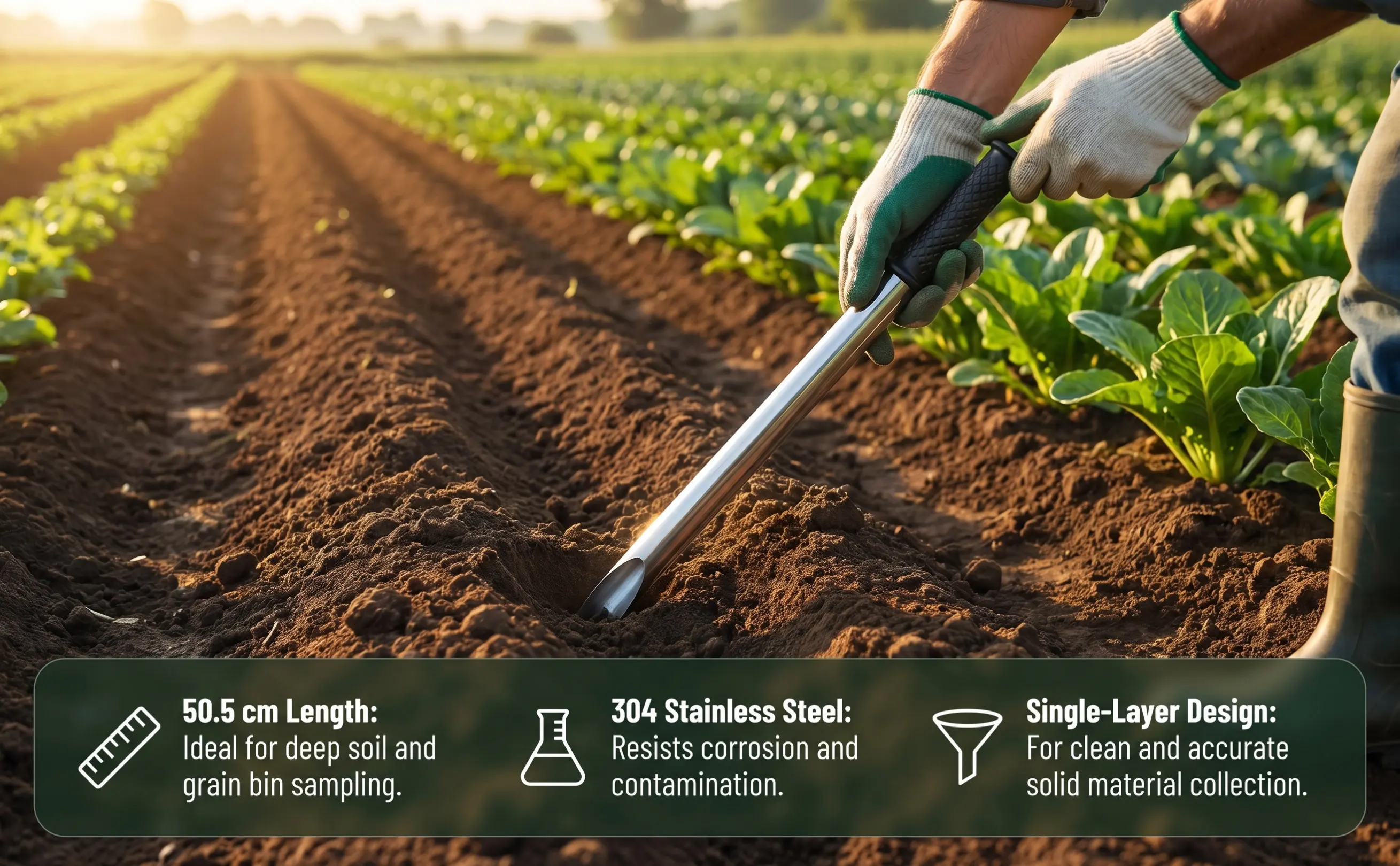 Grain Farming Agriculture - Tubo campionatore lungo in acciaio inossidabile
