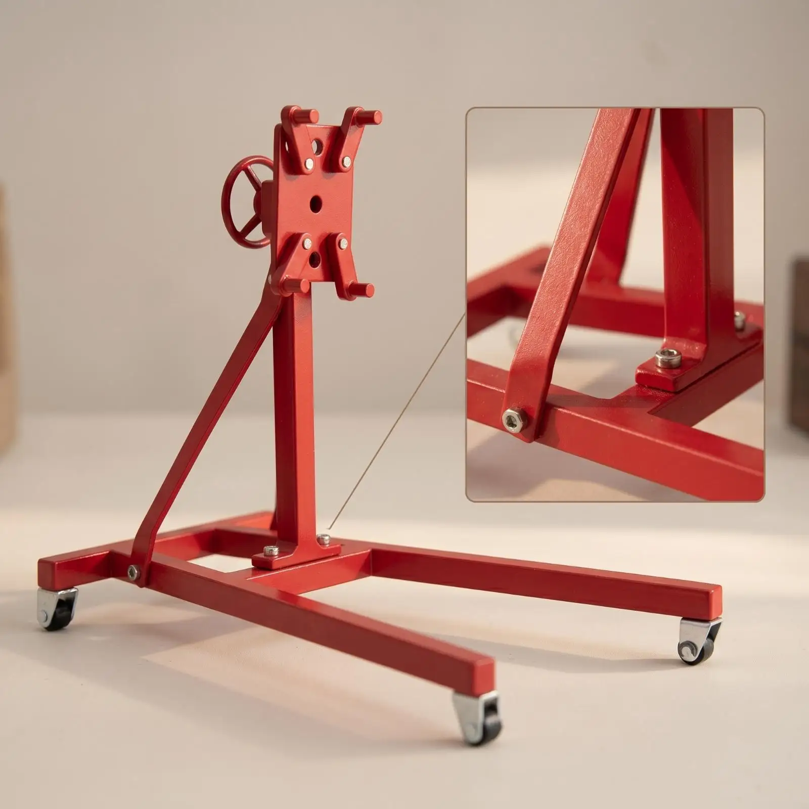 Engine Crane Metal Model Crane with Chain Realistic Hoist Stand for Hobbyists,