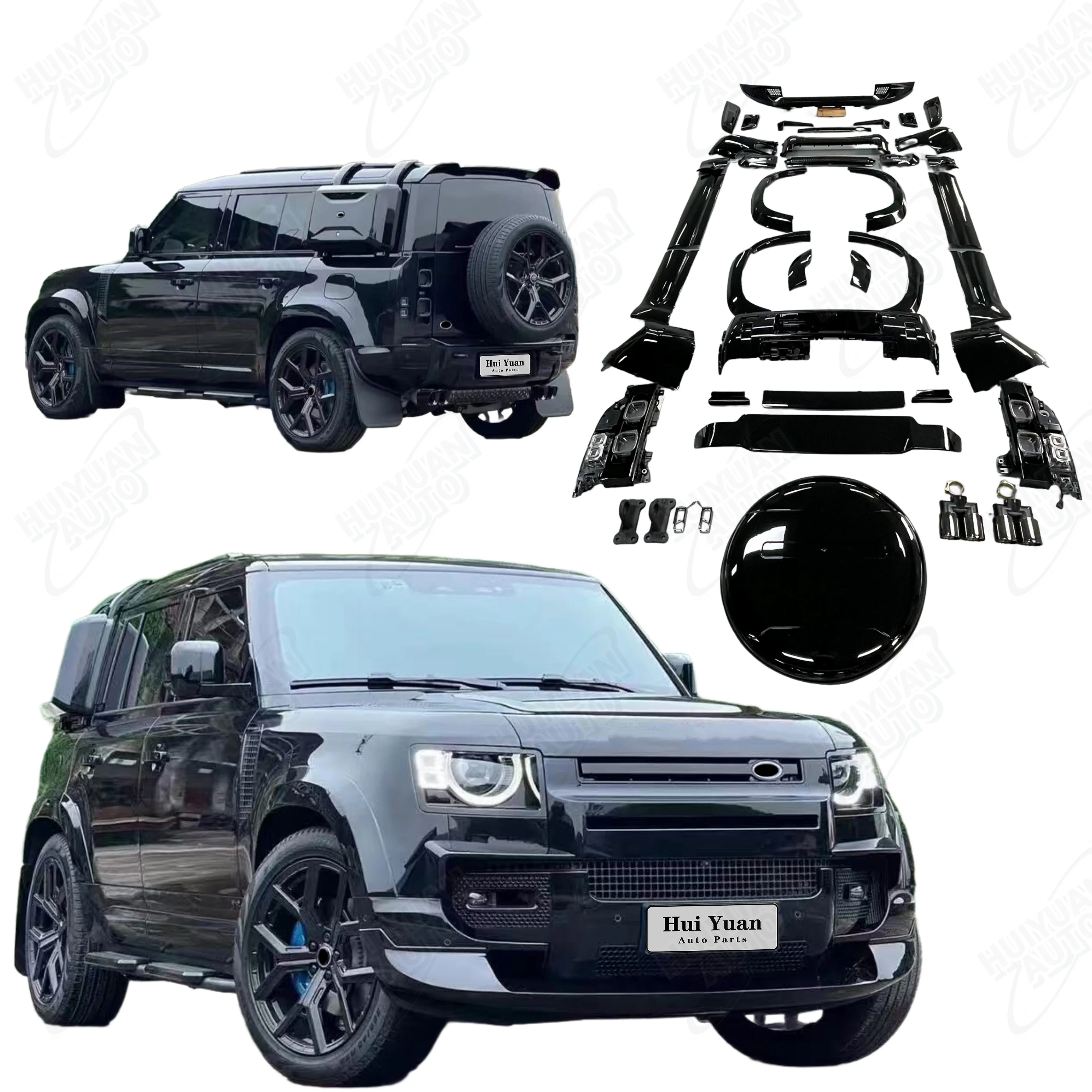 

Top Quality Car Bumpers Parts for Defender 90/110 L663 2020-2025 Facelift to 007 Model Gloss Black Parts
