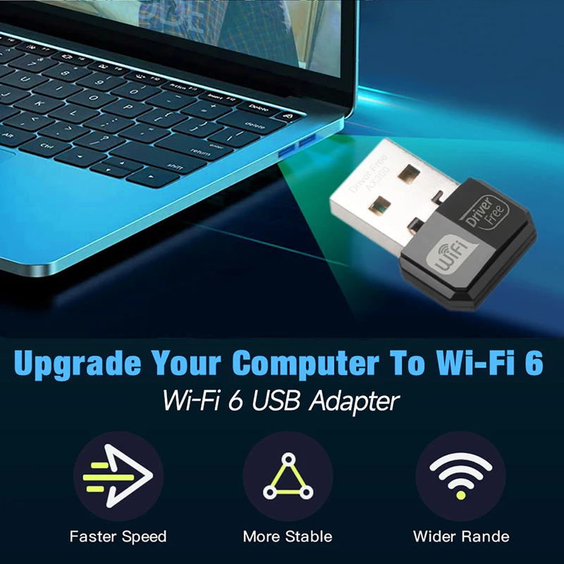 Uninterrupted WiFi 6 Connection for Computer, 2.4Ghz, 286Mbps, Driver Free, Ideal for Windows 7/10/11
