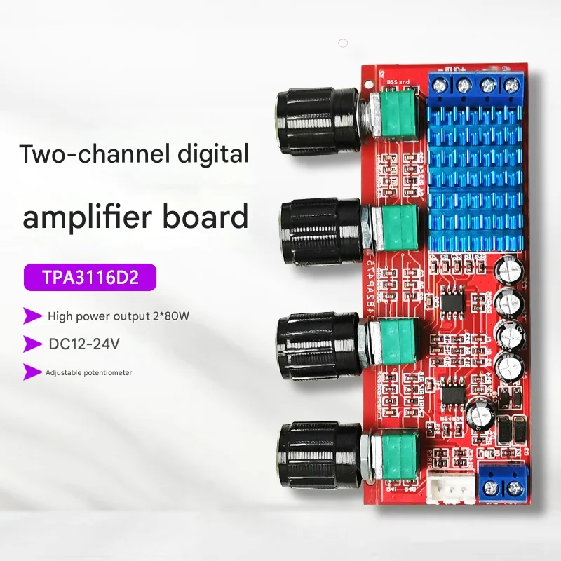 Digital Power Amplifier Board TPA3116D2 Audio High Tone Operation 12-24V