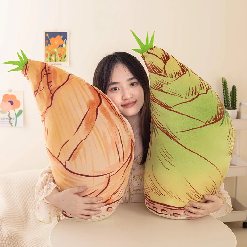 Cartoon Bamboo shoes peluche Cute Simulation Plant Bamboo Plushies Dolls Throw Pillow farcito Soft Kids Toys for Girls Gifts