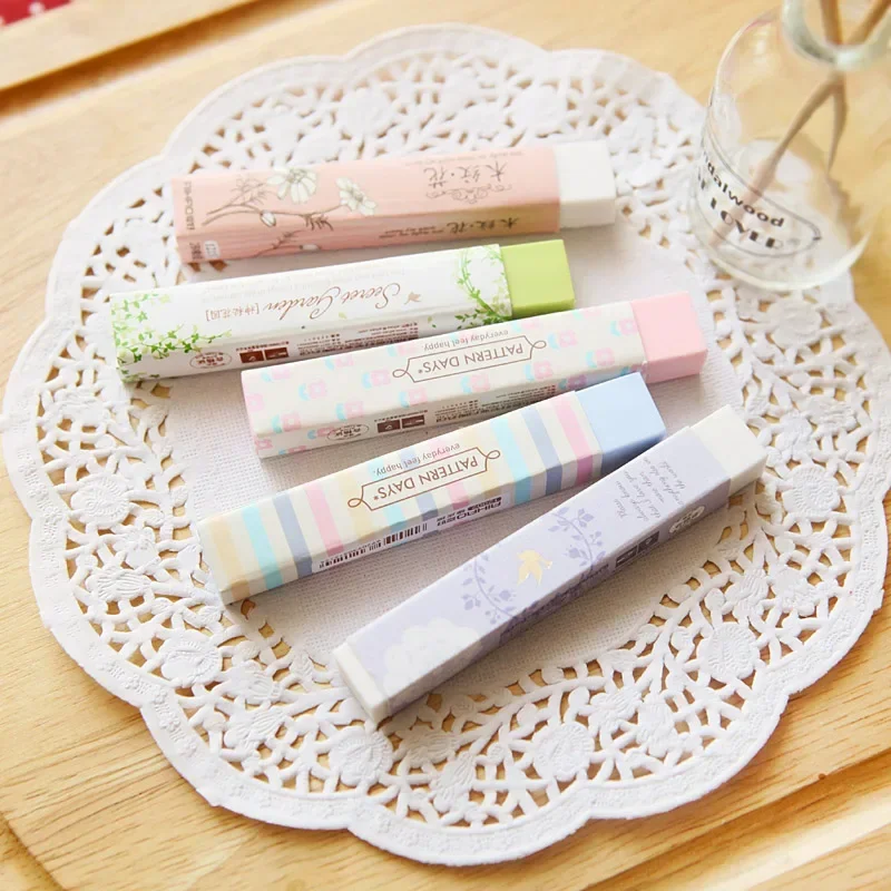 

1Pc Cube Long Rubber Pencial Kawaii Eraser Cute Color Eraser School Supplies Stationery Erasers Correction Products