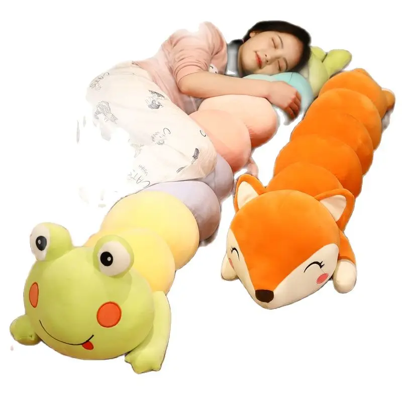 

Giant New Born Baby Cute Frog Fox Plush Toy Comfort Children Sleeping Pillow Kawaii Long Pillow For Girl Food Doll Animal