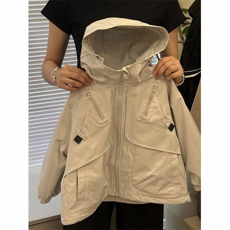 2024 Boys' Padded Thickened Coat Children's Punching Jacket Autumn Winter Warm Hooded Parkas New Windbreaker Girl Sports Clothes