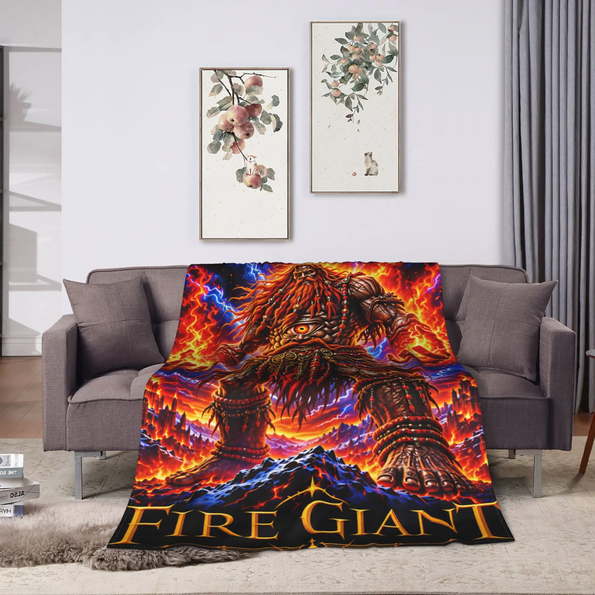 The Fire Giant  Elden Ring Gamer Blankets Quality Soft Warm  Throw Blanket Autumn Airplane Travel Couch Chair Sofa Bed Bedspread