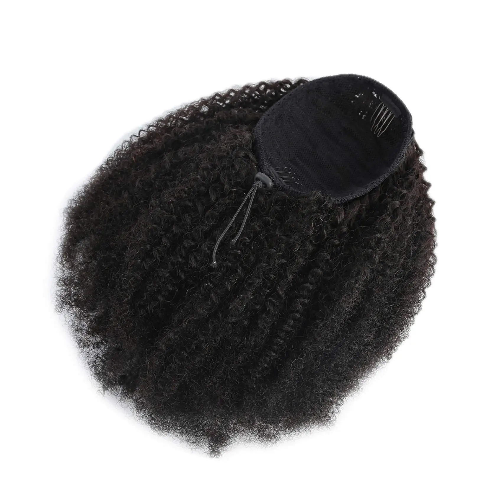 4B/4C Human Hair Ponytail Drawstring Afro Kinky Curly Remy Extensions 10-24 Inch Clip-In Installation Hair Extensions