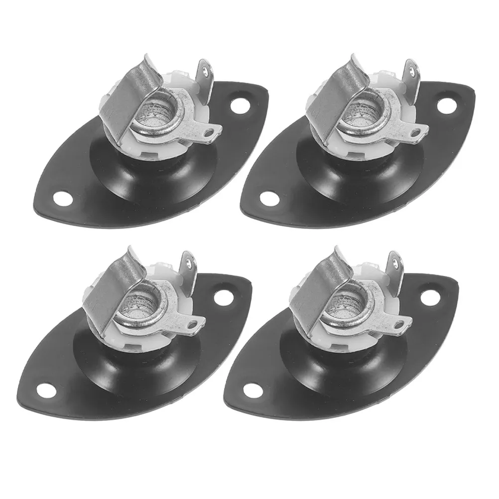 4Pcs Black Metal Oval Guitar Output Input Plug Socket Recessed Design for Uninterrupted Playing Stable Audio Signal Electric