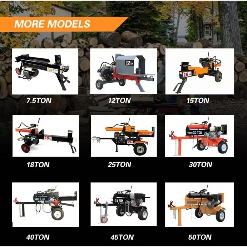 Woer 4-Way Hydraulic Kinetic 30t Ton Vertical Wood Processor Best Firewood Splitter with Wedge Forestry Machinery