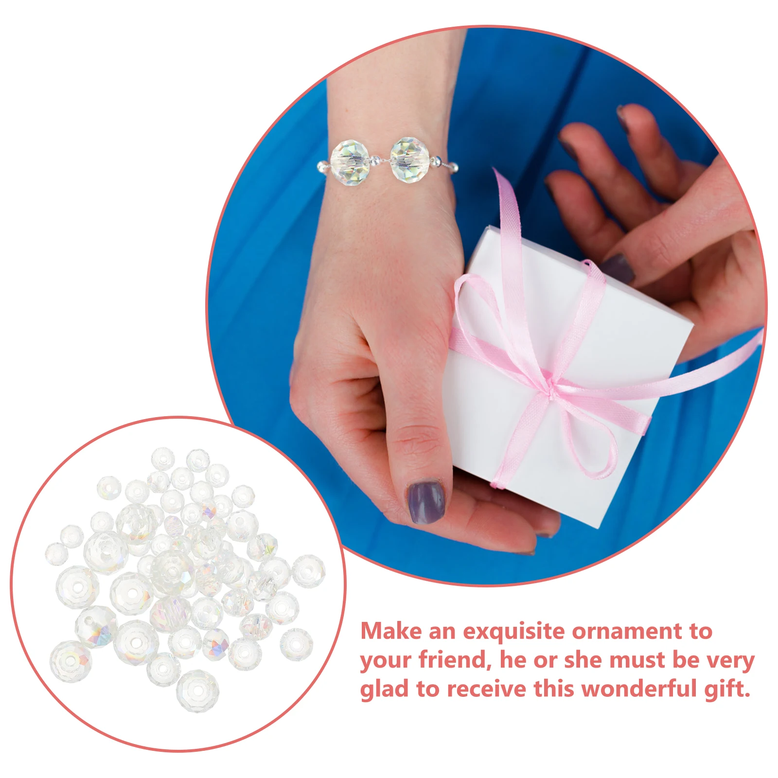 

60pcs Colorful Faceted Glass Beads Set For Diy Jewelry Making Crafts Bracelet Necklace Loose Spacer Beads Handcraft Decorative