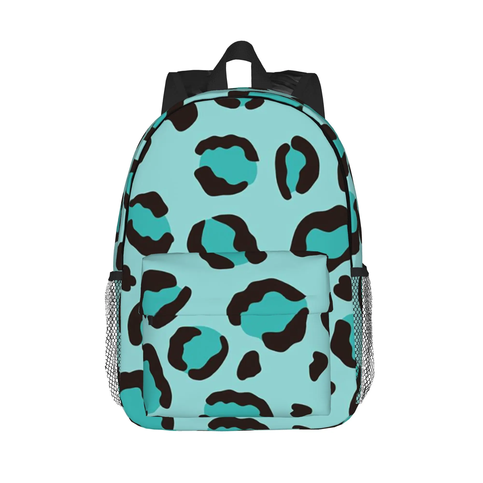 Cool Turquoise Blue Leopard Print Cheetah Backpack Hot Sale Daypack Boys Girls BookBag Shoulder Bags for Men Women School Bag