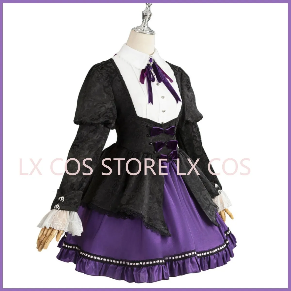 Anime Panty & Stocking with Garterbelt Stocking·Anarchy Cosplay Costume Wig Purple Evening Dress Lolita Woman Lovely Party Suit