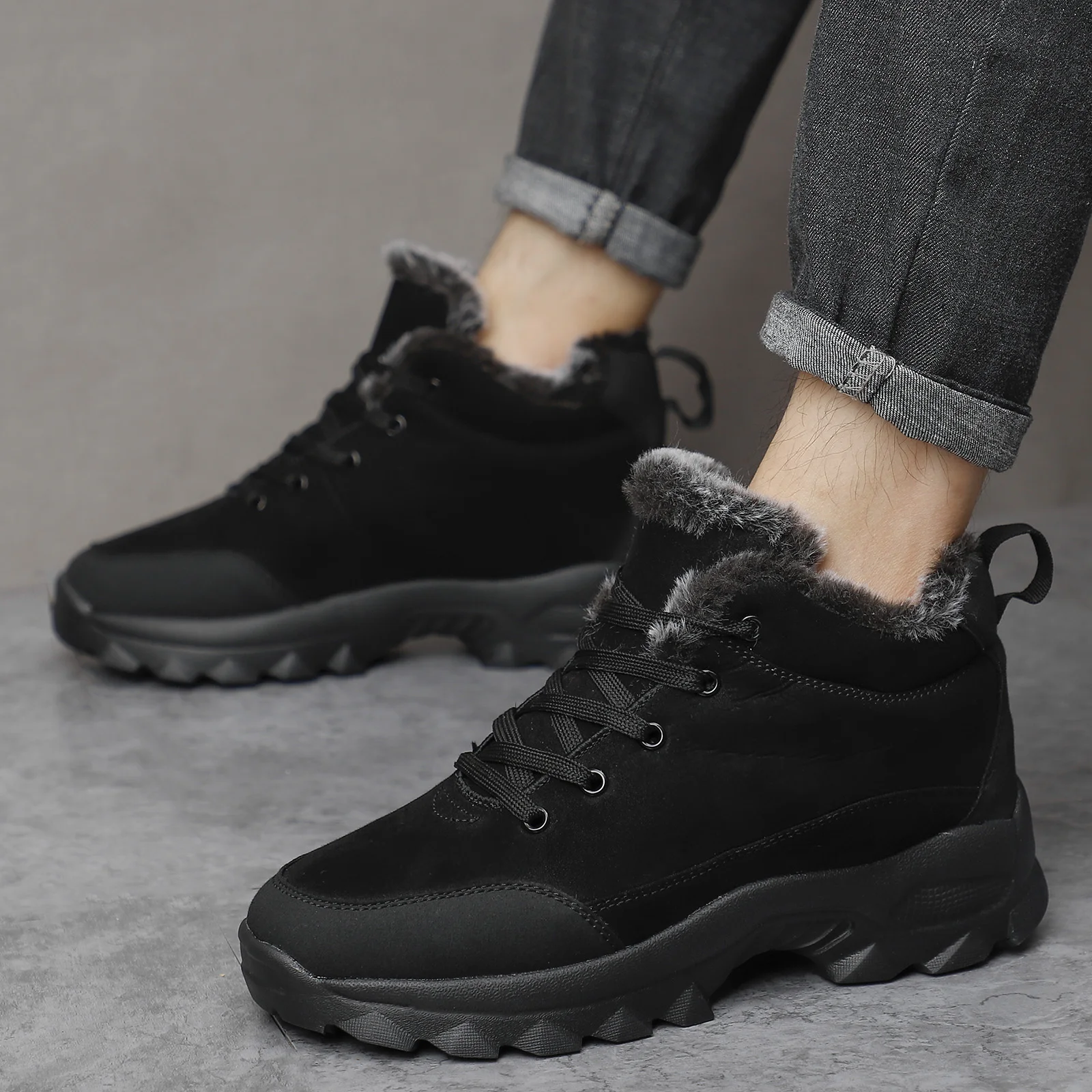 Snow Outdoor Walking Light Sneakers For Men Winter Shoes Botines Tenis Mens Hiking Ankle Boots Footwear