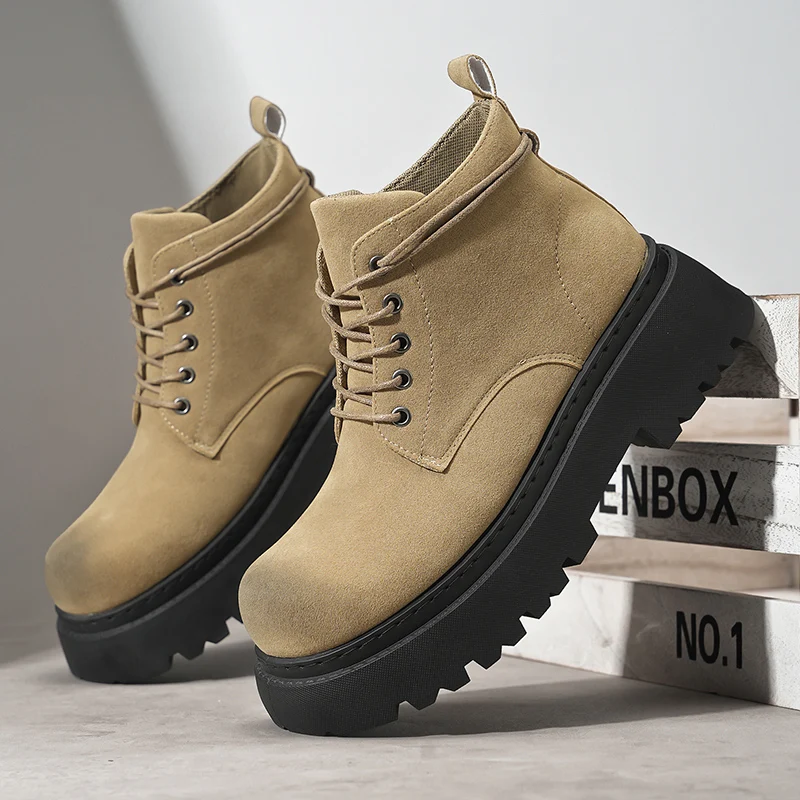 

Ботильоны Зимние высокие кроссовки для мужчин 2024, новая мужская зимняя повседневная обувь, модная противоскользящая уличная мужская безопасная рабочая одежда в стиле ретро