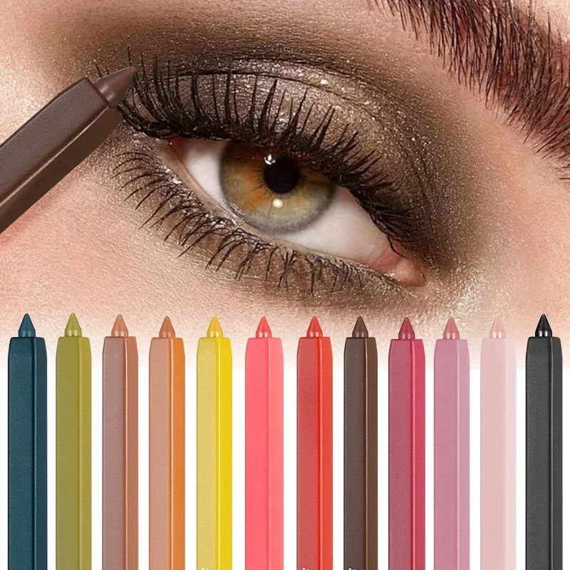 Pudaier 24 kolory opcjonalne cienie do powiek w sztyfcie, kolorowy cień do powiek w pisaku, perłowy eyeliner w żelu w pisaku