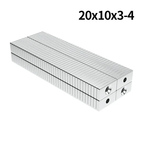 20x10x3-4mm N35 Super Strong Neodymium Magnet Blcok NdfeB Powerful Permanent Magnetic imanes Refrigerator Magnets