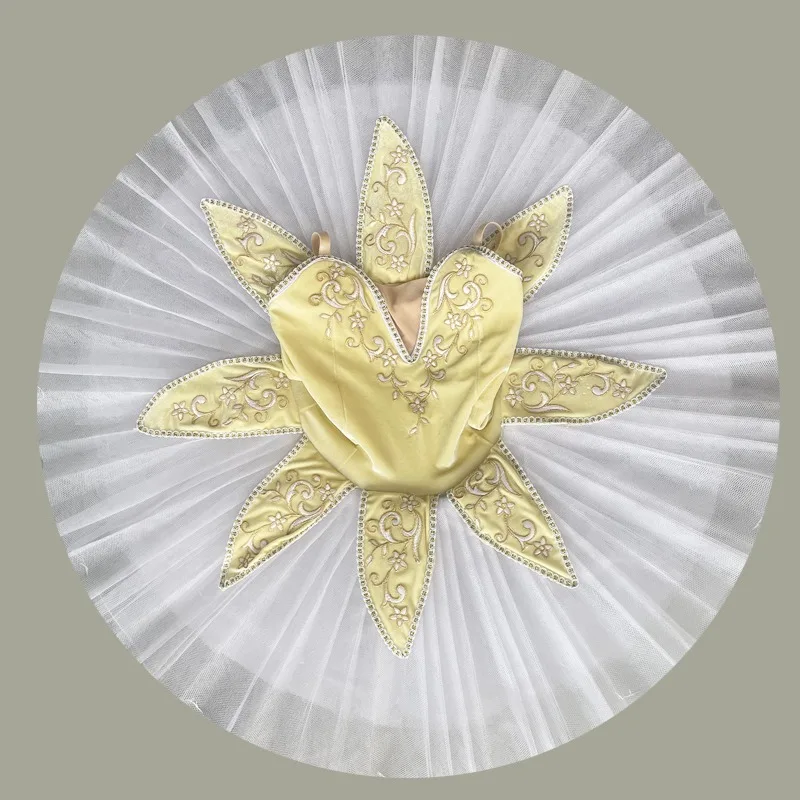 ชุดแสดงบัลเล่ต์สำหรับนักเต้นหงส์ตัวน้อย - ชุดเดรสผ้าชีฟองพองฟูสีฟ้าอ่อนสำหรับการแสดง