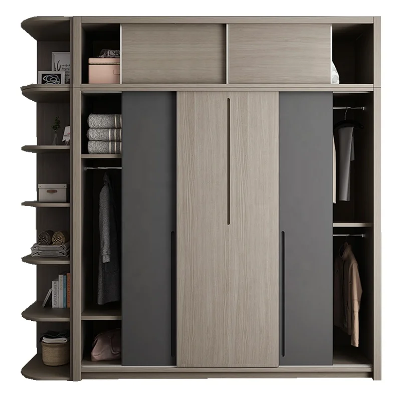 Customized Clothes Modern Design Bedroom Furniture  Closet Sliding Door Clothes Wooden Wardrobe Cabinet