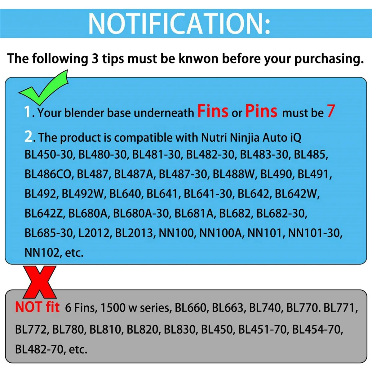 Piezas de repuesto para licuadora, hoja inferior de 7 aletas para Nutri Ninja Auto IQ BL482 BL2013 BL685-30 BL682 BL642 NN102 BL491