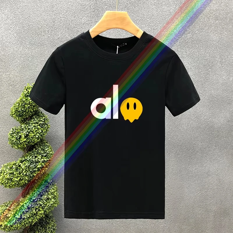 

Весна/Лето 2026, высококачественные роскошные хлопковые футболки с буквенным принтом, летние футболки в стиле Харадзюку для мужчин/женщин с коротким рукавом