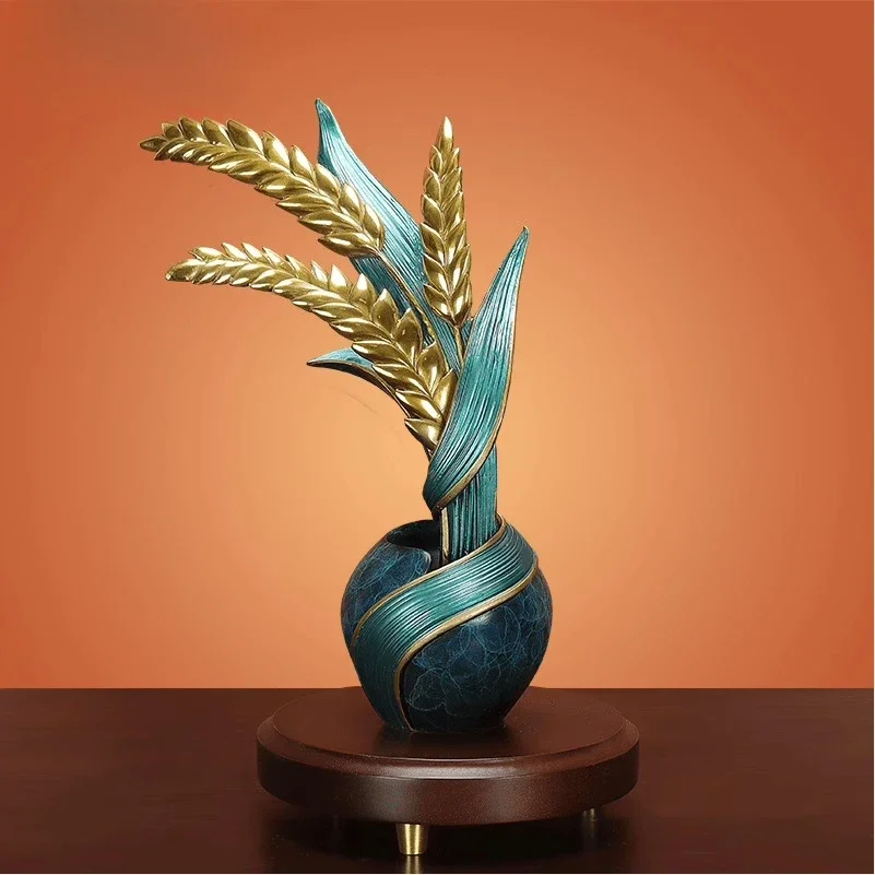 Brass wheat ears ornament barley entrance living room ear ears safe opening gift
