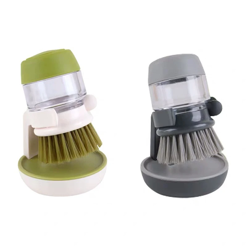 Kitchen Cleaning Brush Liquid Addition Soap Brush Household Kitchen Pot Scrubbing Brush Dishwashing Brush Liquid Soap Dispenser