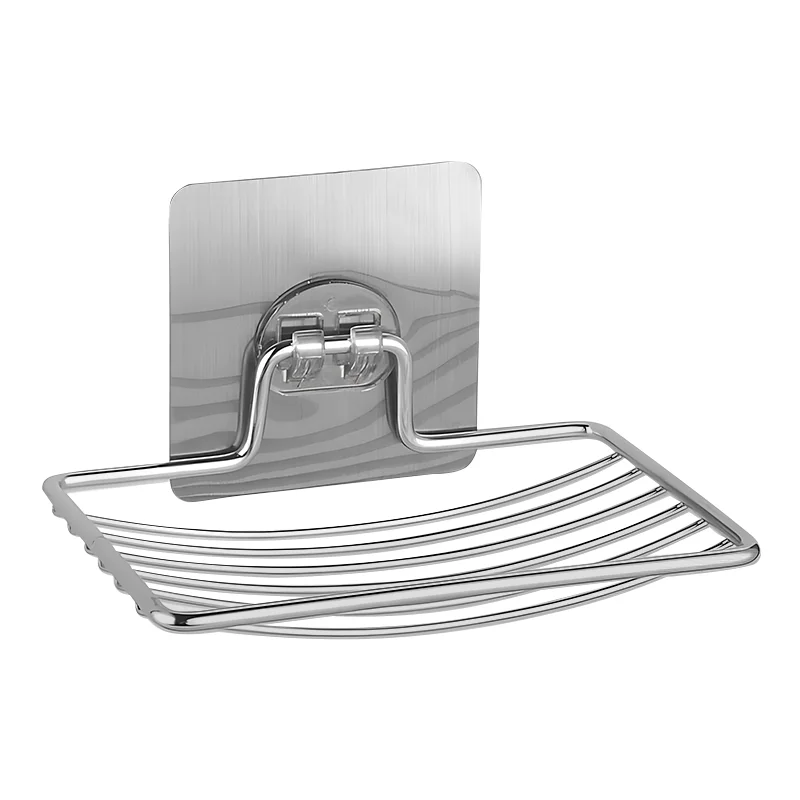 

1Pcs Bathroom Soap Holder Wall Mounted Soap Rack Holder Stainless Steel Self Adhesive Soap Rack Wall Mounted Dish
