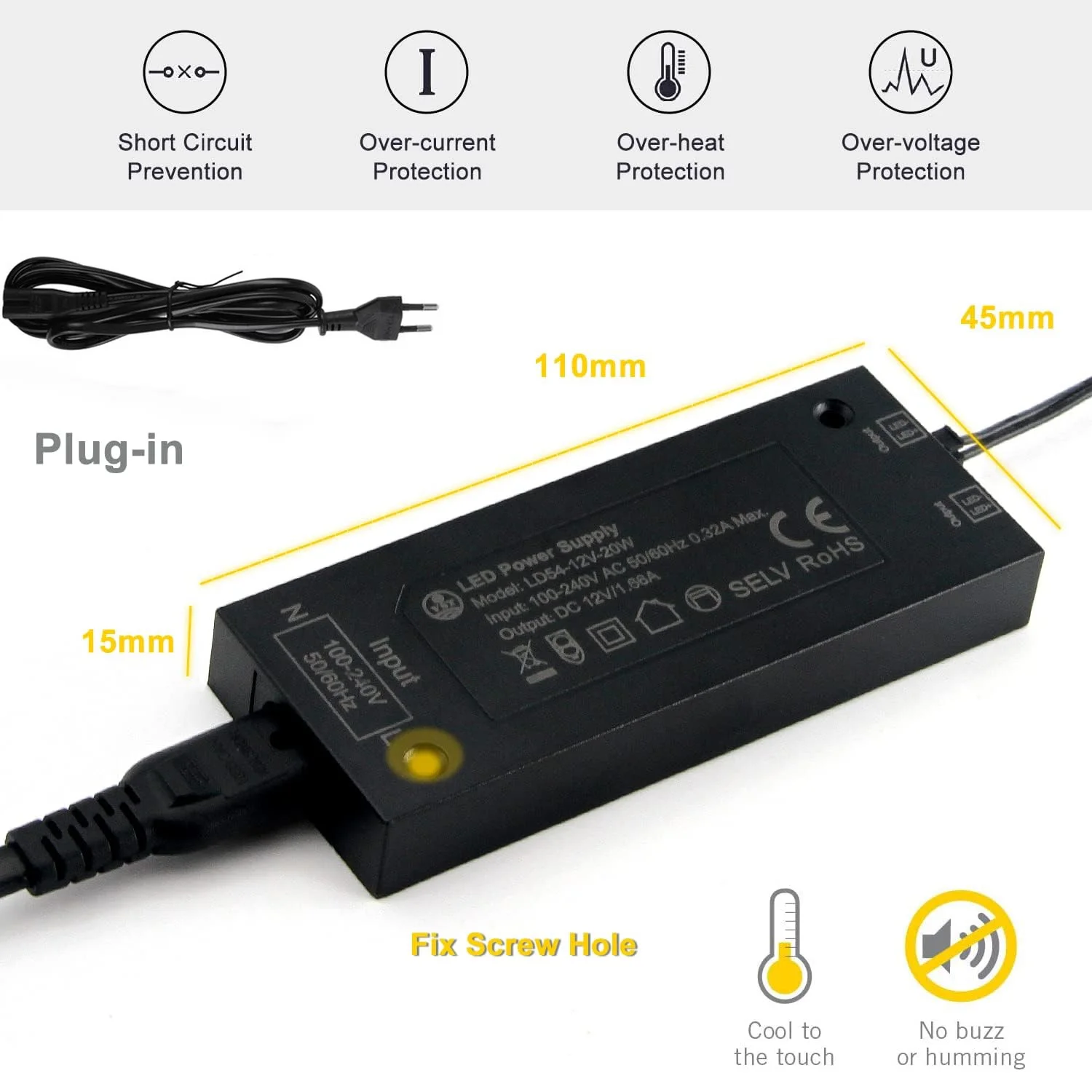 Bed Reading Lights for Headboard, Bedside Wall Mounted Reading Lamp, Touch to Adjust Brightness