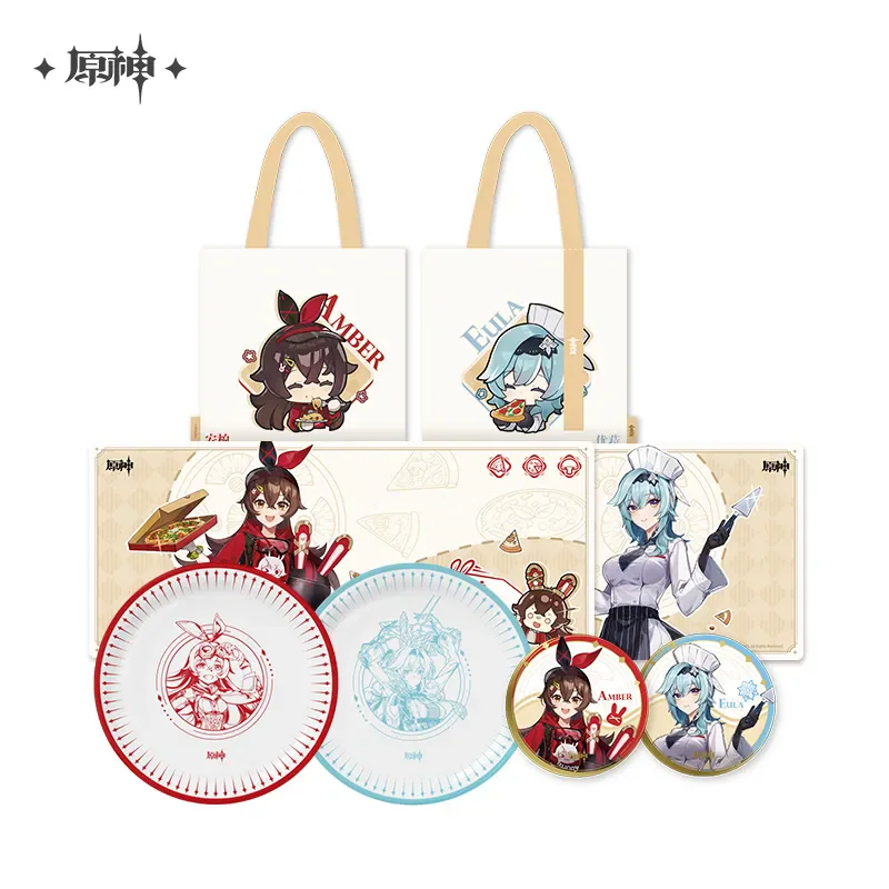 

[Genuine]Anime Game Genshin Impact Wind Up Journey Series Amber Eula Water Cup Shoulder Bag Badge Mouse Pad Halloween Gift