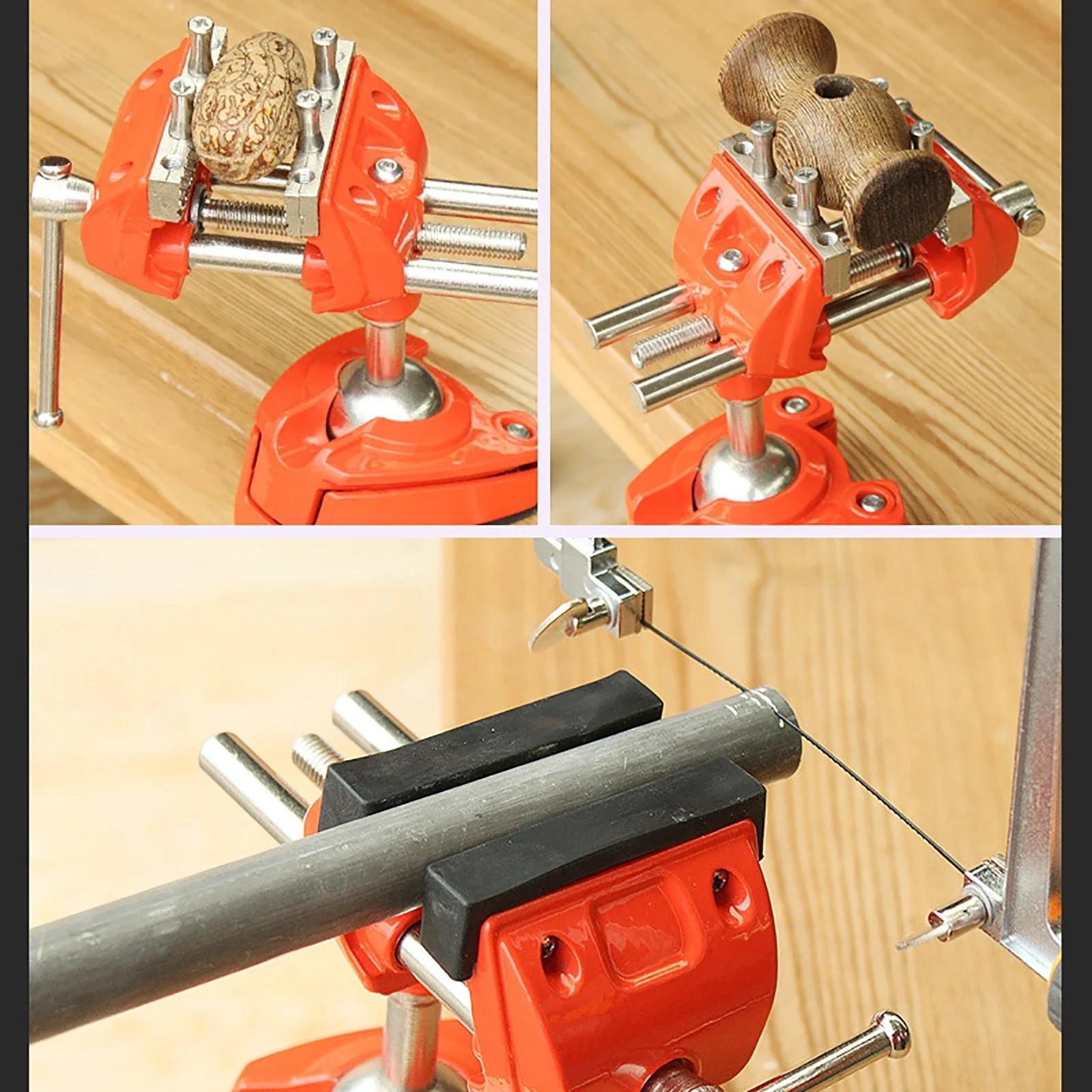 Imagem -04 - Heavy Duty Multifunções Tabletop Ferramentas Manuais Vise Gira Rotação de 360 Graus Braçadeira de Unidades Universais Vice Swivel Table Bench 70 mm