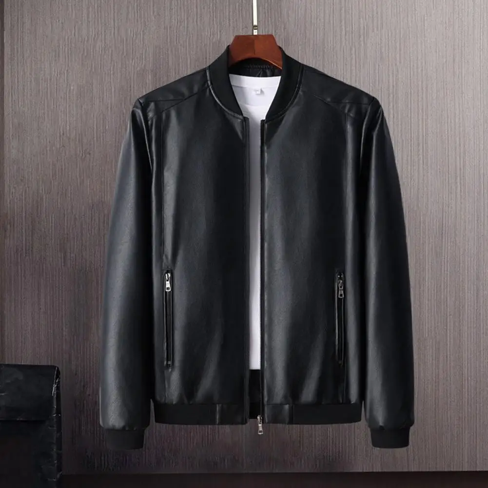 New Bomber Jacket Motorcycle Faux Leather Jacket for Men Style Biker Jackets Slim spring Coat Men 2023 Spring Autumn