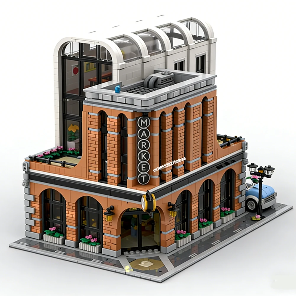 ตัวต่อ 3460 ชิ้น ชุดตลาดถนน ศิลปะ แกลเลอรี แบบจำลอง DIY สร้างสรรค์ ของเล่นเด็ก ประกอบเอง ของขวัญ ตัวต่อบล็อก