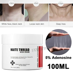 Korean Cosmetics 100ml Naite Thread Neck Cream 5% Adenosine Solution Hydrolyzed Collagen Peptides Facial Neck Wrinkle Skin Cream