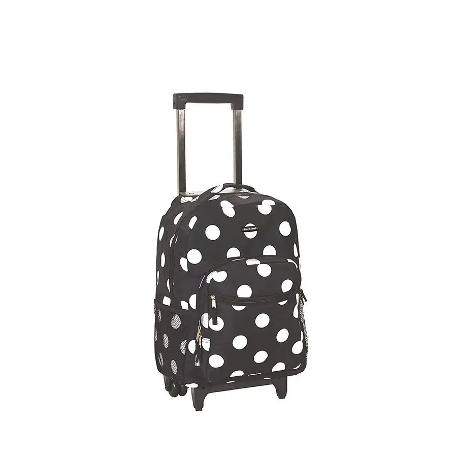 

Handle Rolling Backpack, Black Dot, 17