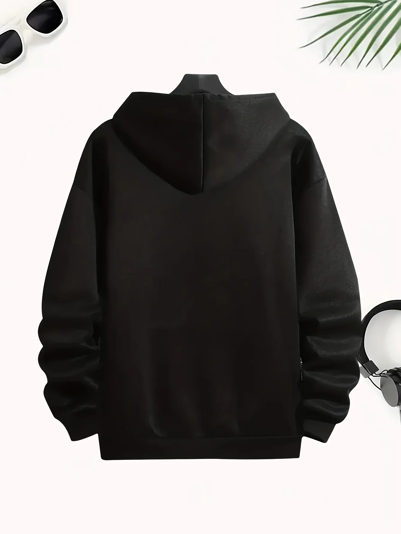 Мужская повседневная тяжелая толстовка с ярким желтым принтом — эластичный удобный пуловер из 100% полиэстера, можно стирать в машине