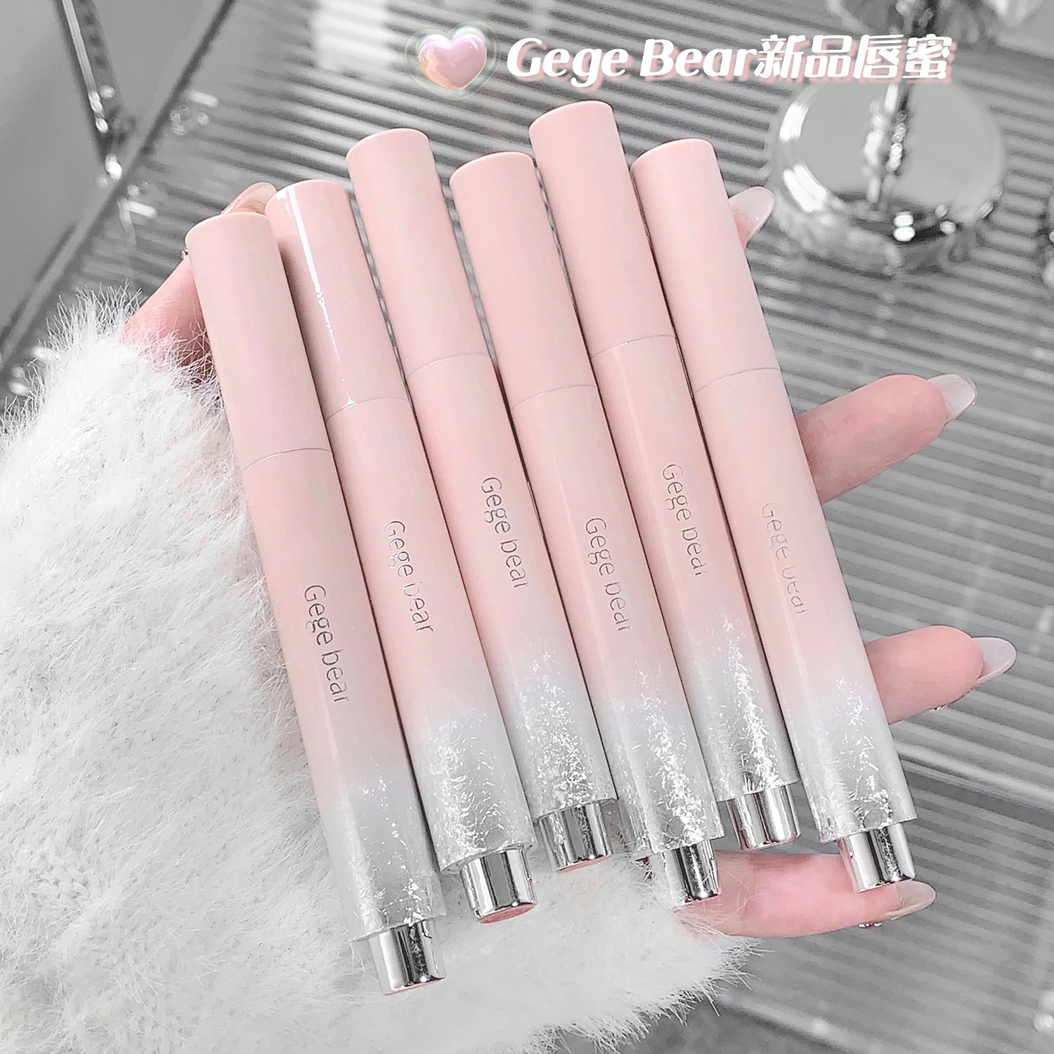 Jelly Mirror Lipstick Pencil Nude Pink Mirror Water Solid Lip Gloss Korean Makeup Non-stick Cup Lip Tinted Cosmetics