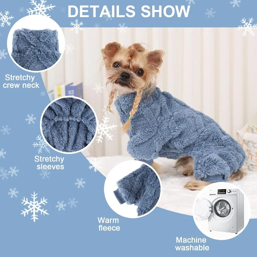 الكلب سترة الصوف الياقة المدورة الشتاء الكلب الملابس للكلاب الصغيرة الفتيات الصبي الدافئة الصوف جرو منامة نيسيس ملابس الحيوانات الأليفة جرو S #4