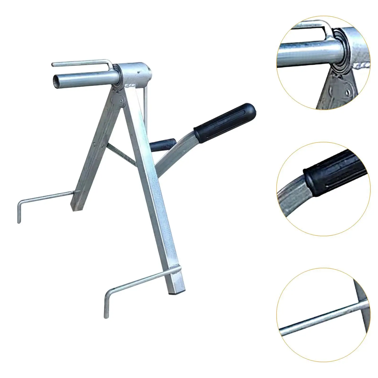 Portable Stainless Steel Hose Reel Cart Foldable Heavy Duty Holder Hand Crank Winding Tool for Garden Irrigation and Hose Care