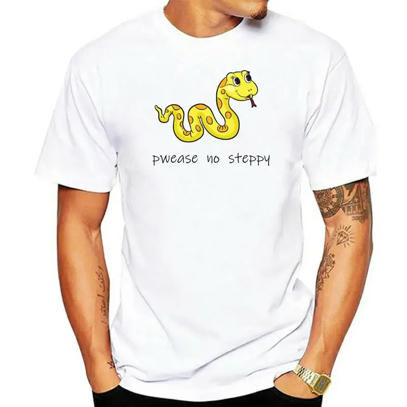 Dont Tread On Me Tee Shirt Pwease No Steppy T-Shirt Men Cartoon Print Plus Size 4XL Cotton Tee Shirt Fashion Casual T Shirts